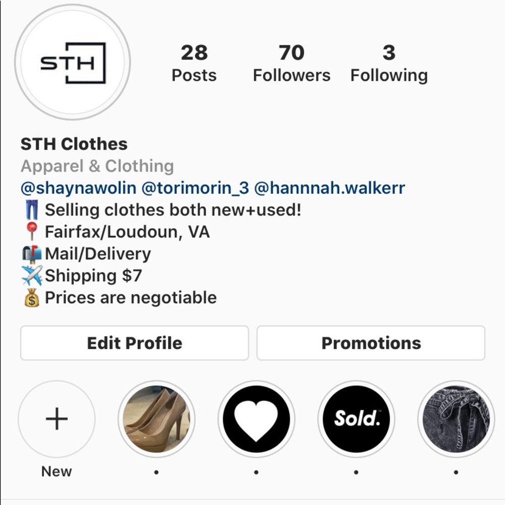 Follow our Instagram! @sth_clothes